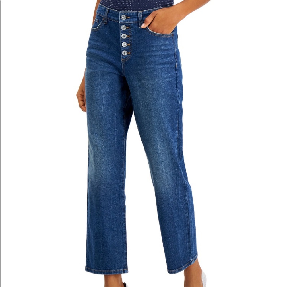 INC High-Rise Straight Leg Jeans